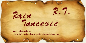 Rain Tančević vizit kartica